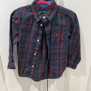 Chaps Kids Plaid Button Down Shirt - Red, Green, Blue